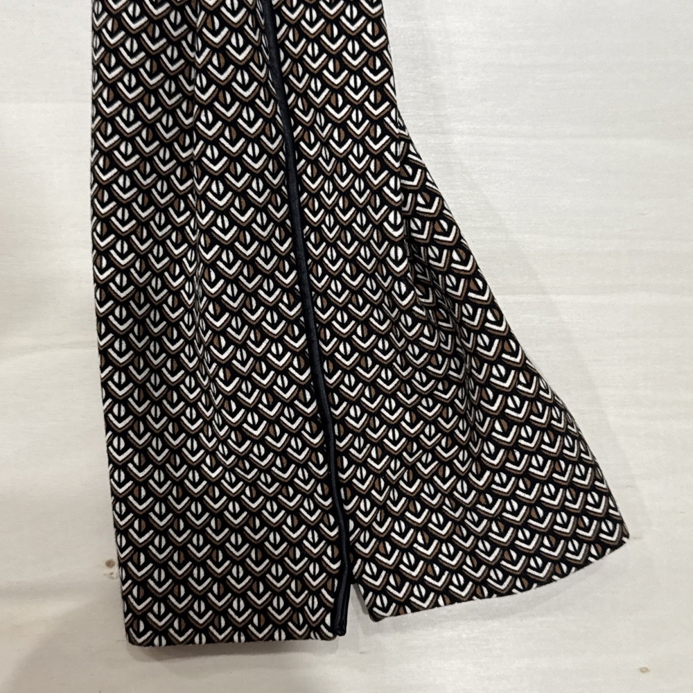 Chico's So Slimming Juliet Pants Prairie Geo Black Tan Faux Leather Size 0 US 4 - Picture 4 of 7
